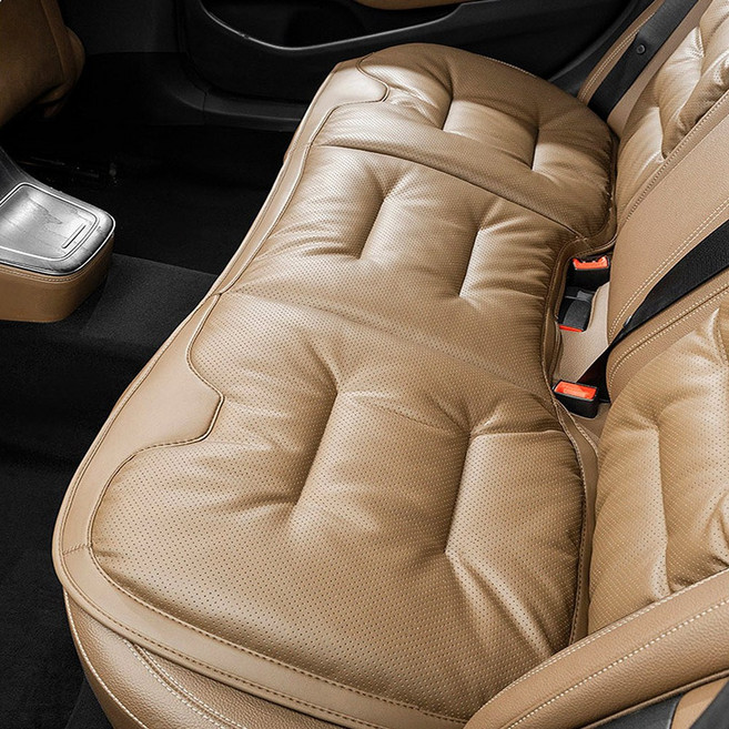GMZ MOTORS 車用豪華座椅套後座壓紋 Bibos 3人座墊, 1個, 馬鞍棕