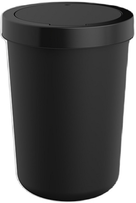 프라템 플랫 원터치 원형 휴지통, 블랙