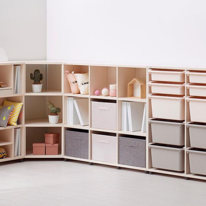 일룸 아동용 에디키즈 기본책장 방문설치, 아이보리, 3단