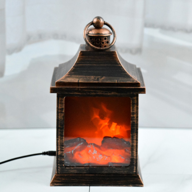 홈마인 불멍 벽난로 무드등, 골드(45)