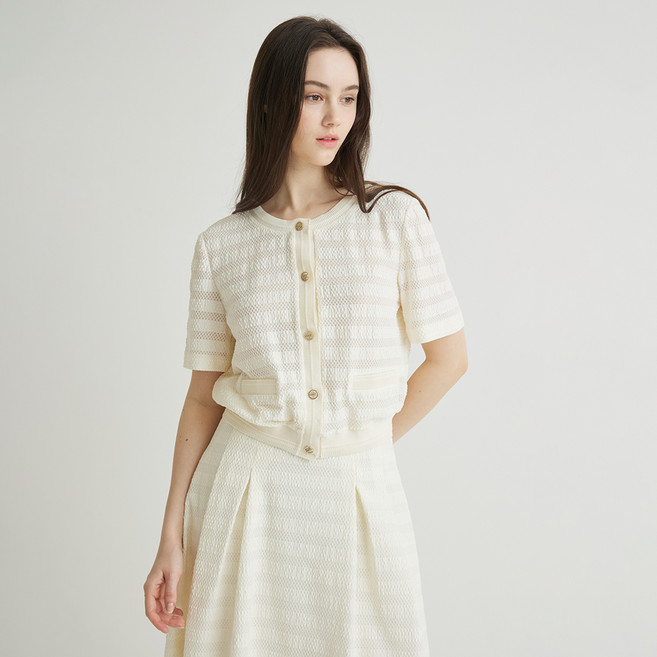 나이스클랍 여성용 텍스처 블록 자켓