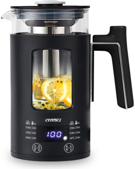 리빙센스 듀얼글라스 무선 전기 멀티 티포트, LSP-0650B(블랙)