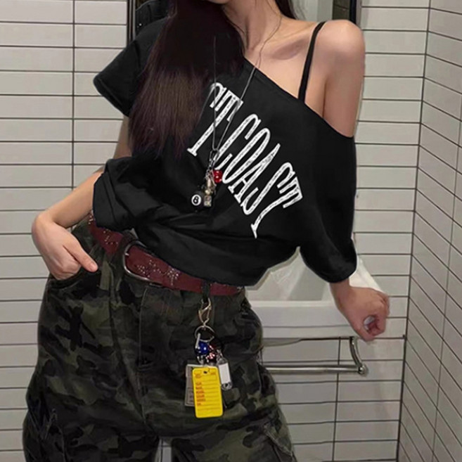 PEONIST 女款East寬鬆版休閒露肩T恤