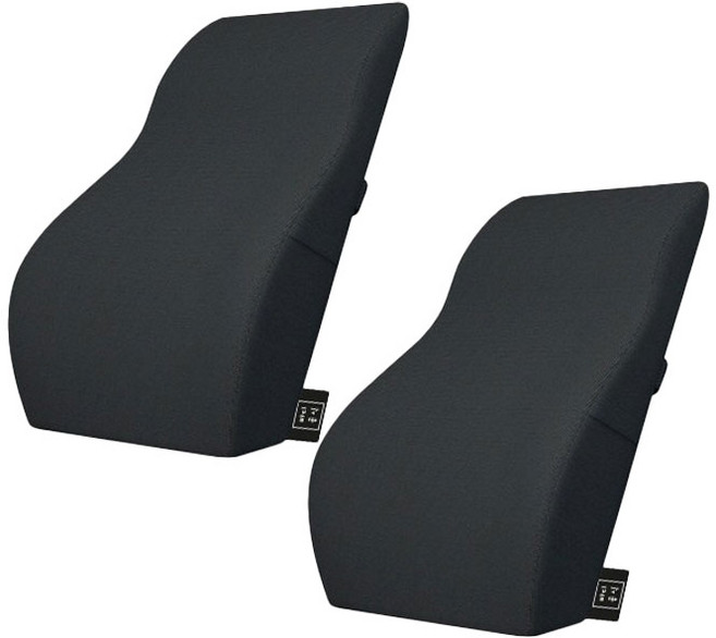 바디공식 차량용 등받이 허리쿠션 2p, 블랙, 2개