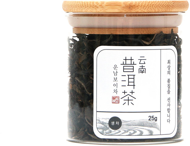 운남보이차 생차 유리병 S, 25g, 1개입, 1개