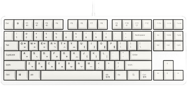 CHERRY 機械式鍵盤, 白色, G80-3000S TKL(棕色軸), 茶軸