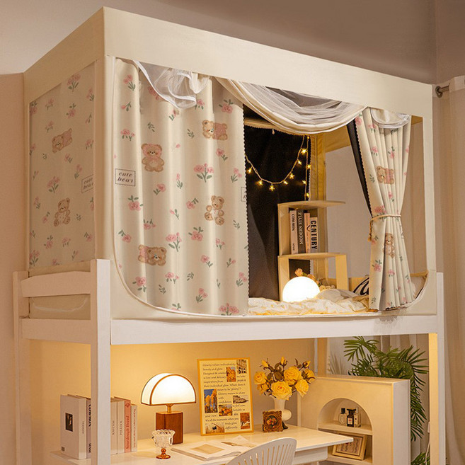 암막 커튼 난방 모기장 3도어 싱글 침대 사각텐트