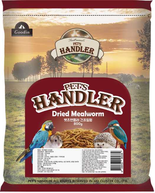 펫츠핸들러 소동물 건조밀웜 리필 점보 지퍼백, 800g, 1개