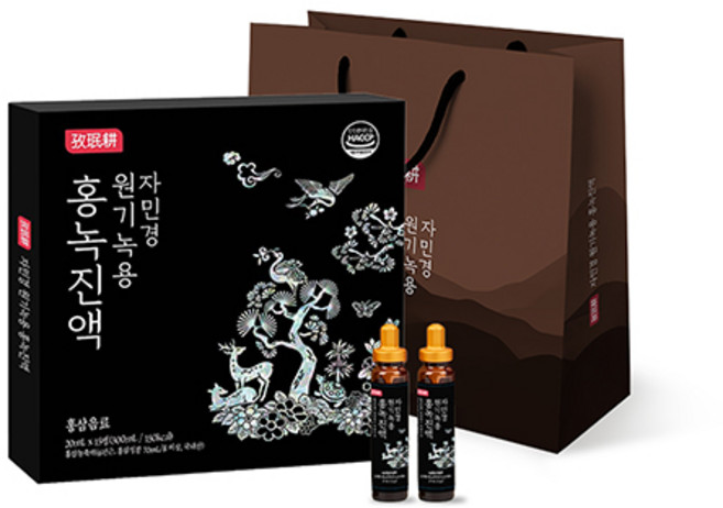 자민경 6년근 홍삼 원기녹용 홍녹진액 15p + 쇼핑백, 300ml, 1개