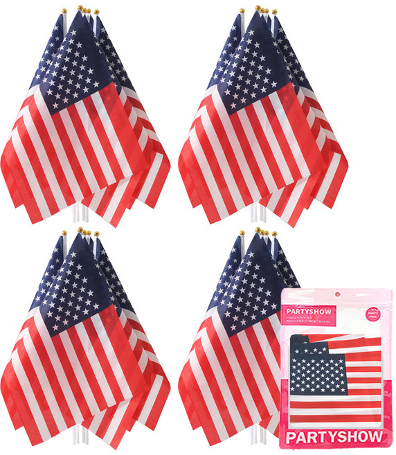 Partyshow 一體成型手搖美國國旗, 美國國旗, 20個