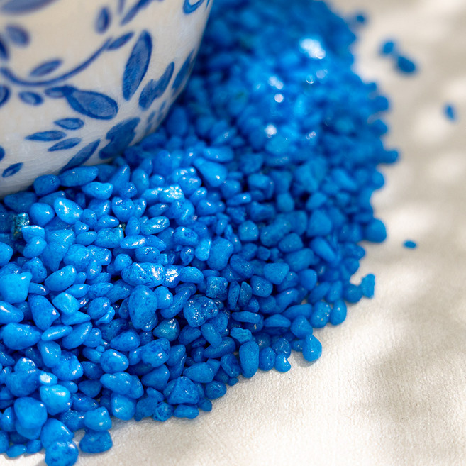 플라워트리 화분 어항 바닥재 프리미엄 칼라스톤 3~5mm 청색, 1개, 1kg