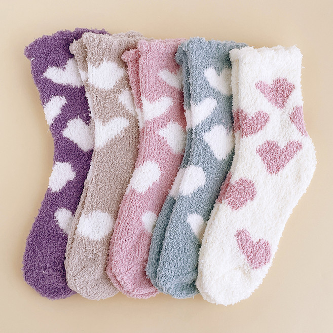 주니데이 아동용 수면양말 하트뽀송 5종 세트