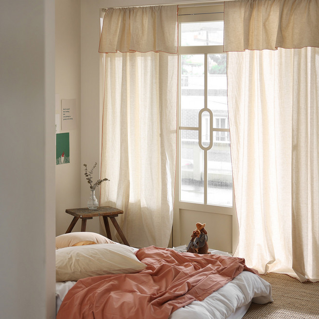 벨라이프 내츄럴면 포인트 커튼