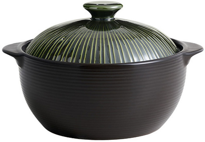 LIHAN Living Curator Line Pot 無裂紋沙鍋耐熱鍋 綠色, 18cm, 1個