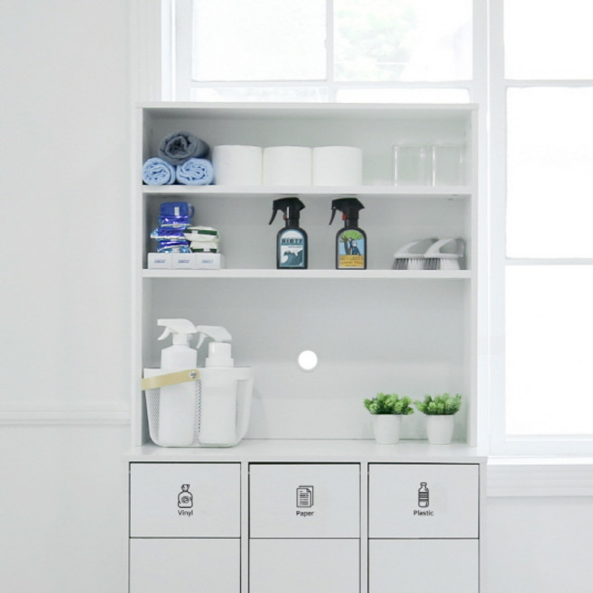 필웰 무노 다용도 상부 수납장 800 방문설치, 화이트