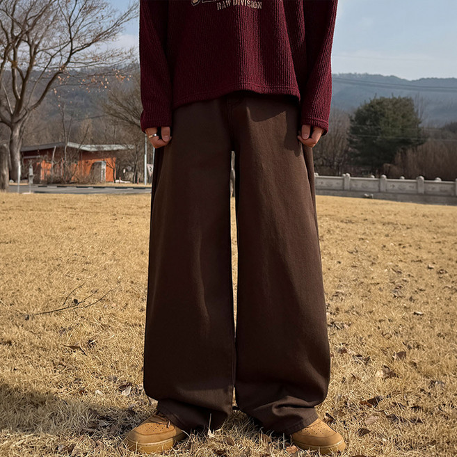 Meosidda 男款長版/短版簡潔寬版棉褲