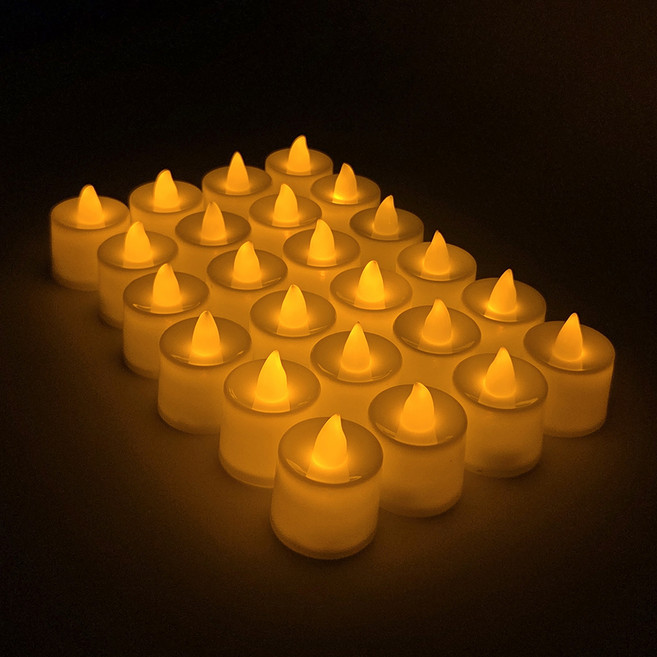 파티쇼 LED 티라이트 캔들 4.5cm 옐로우 24p 세트, 1세트