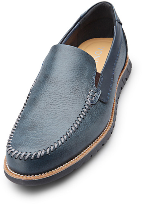 VONIN 소가죽 유팁 스티치 투톤나염 슬립온 SE244NV