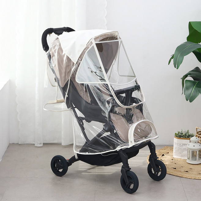맘네스트 엠타입 유모차 사계절 레인커버, 크림, 1개