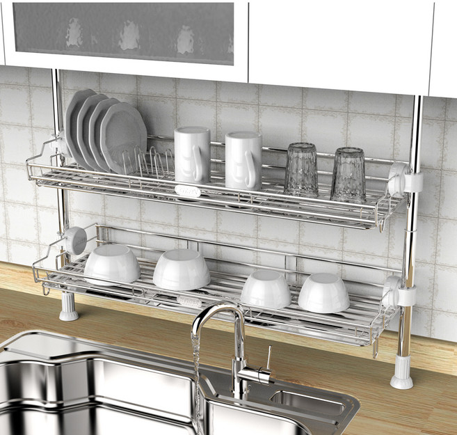 스타픽스 원터치 싱크선반 듀얼 900, 2단, 실버, 1개