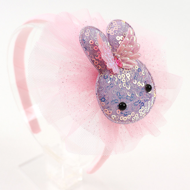 토끼 스팽글 날개 샤 머리띠