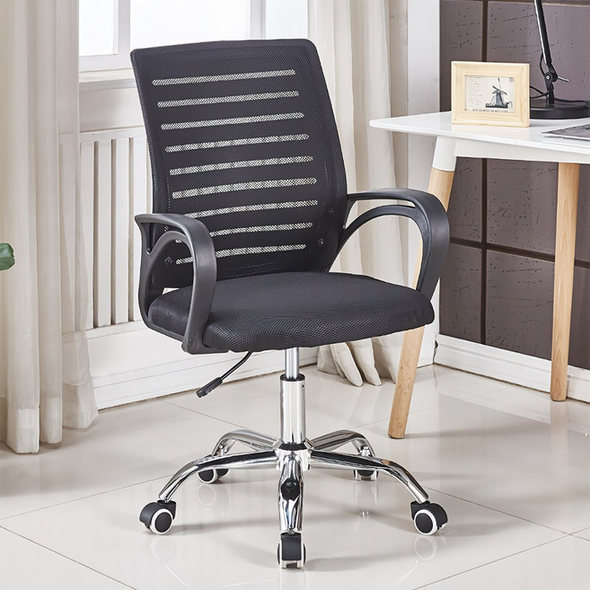 EPIHAIM Duo Support電腦辦公學生網布書桌椅, 黑色