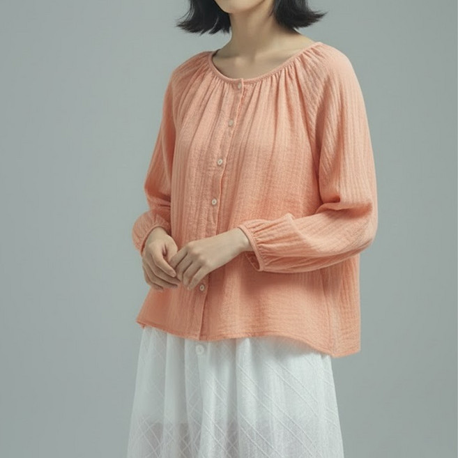 페이퍼먼츠 여성용 리벨로 셔링 루즈 블라우스 14349