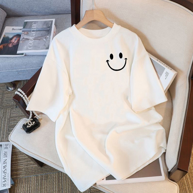 엘쏘 남녀공용 라운드넥 루즈핏 프린팅 빅사이즈 반팔 티셔츠