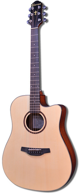 크래프터 어쿠스틱 기타 드레드넛 컷어웨이 프리앰프장착, 내추럴(스프러스 + 마호가니), HD-250CE/N, 1개