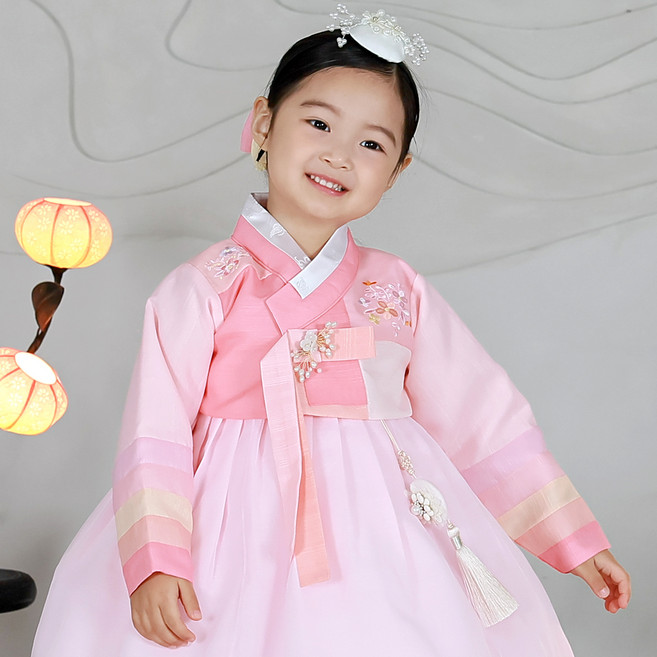 하랑한복 여아용 화원랑 한복 세트
