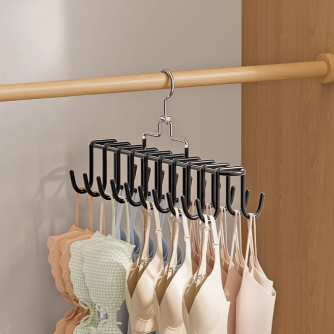 에스제이 튼튼한 스틸 20구 다용도 옷걸이, 블랙, 2개