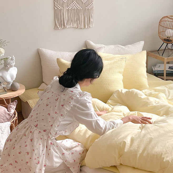 다이아플라워 옆트임 프릴 원피스 앞치마, 핑크, 1개