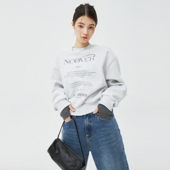 NCOVER 인 투 더 헤븐 텍스트 스웨트셔츠
