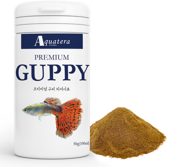 아쿠아테라 프리미엄 고단백 구피 치어사료, 100ml, 50g, 1개