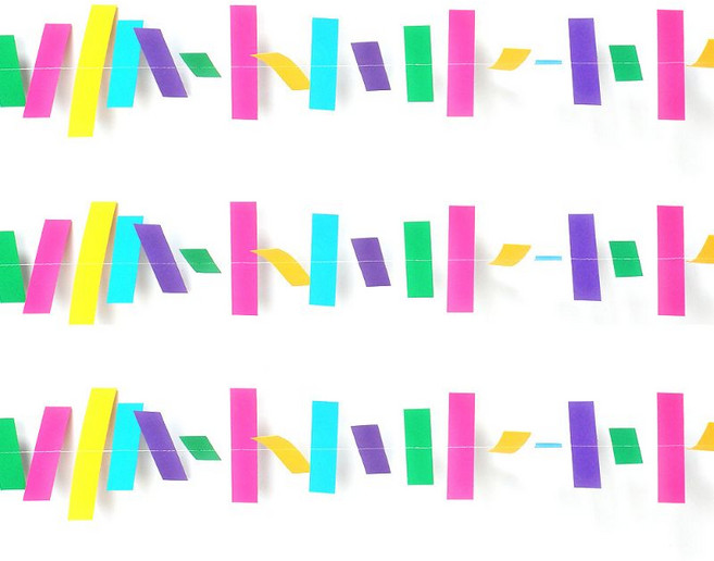 PARTYSHOW 鋸齒派對拉旗, 彩虹色, 3個