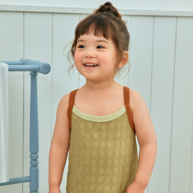 퍼스트블루 아동용 랍바배색 끈나시