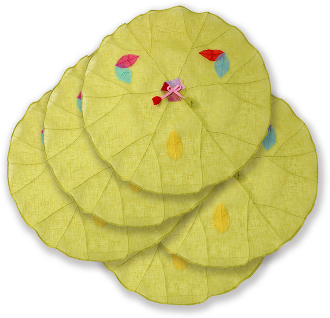 해피툴 나뭇잎 모시 조각 밥상보 옐로우, 5개