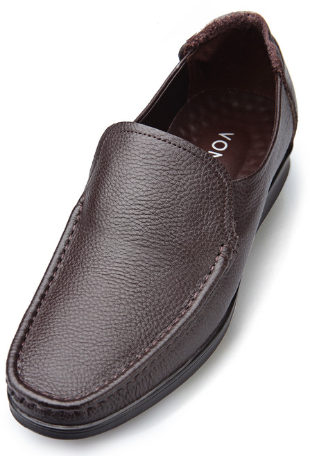 VONIN 남성용 천연소가죽 플랙시블 컴포트 드라이빙 캐주얼 로퍼화 CO051DBR