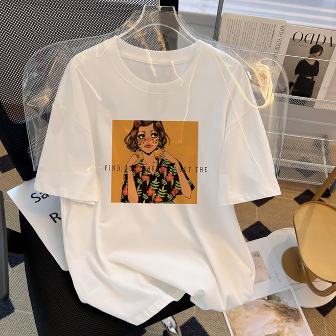 MA 빅사이즈 루즈 캐릭터 통기성 반팔 티셔츠