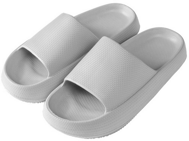 라이프서치 미끄럼 방지 쿠션 슬리퍼, 그레이, 1개