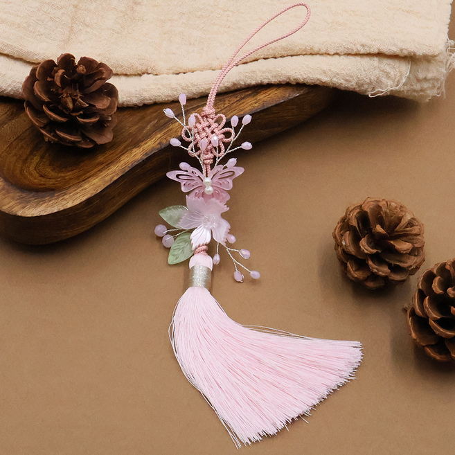 비단길 진담 꽃나비 꽃가지 노리개