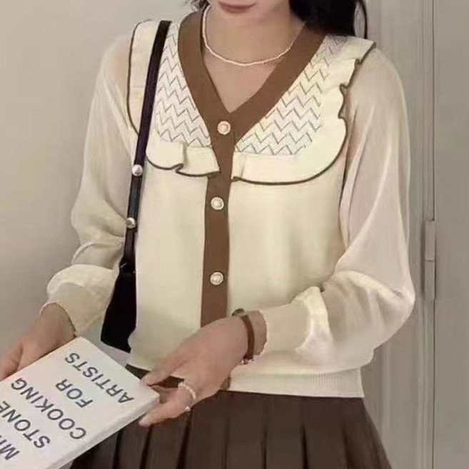 피어니스트 빅프릴 카라 블라우스