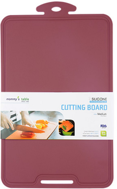 마미스테이블 실리콘 클립형 이유식 과일 야채 캠핑 휴대용 도마, 버건디, 1개