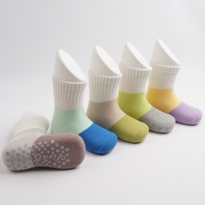 비바세븐 아동용 샌드 중목 미끄럼방지 양말 5족 세트