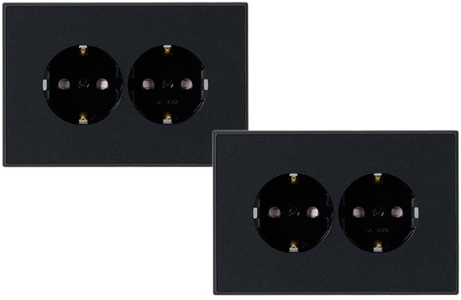 틸인스 가로형 2구 콘센트 다크블랙, 2개