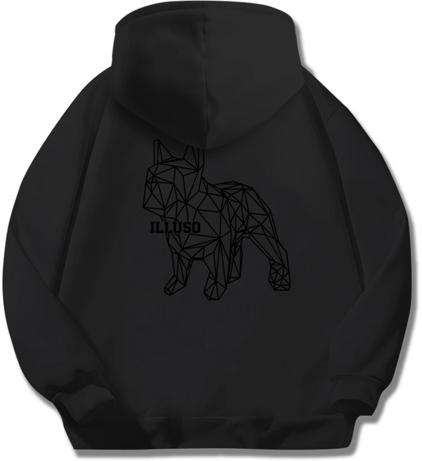 일루소 남녀공용 소프트 특양면 블랙도그 후드 집업 자켓