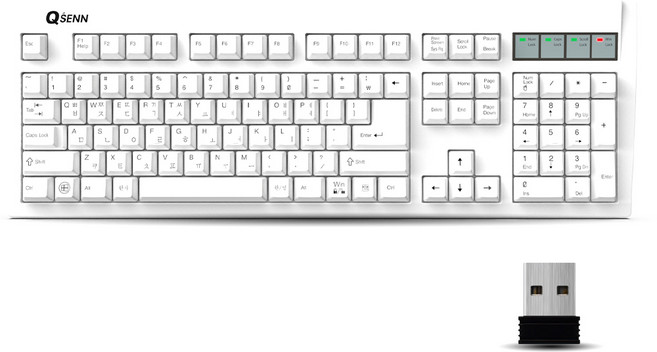 큐센 멤브레인 무선 일반형 키보드, 화이트, SEM-DT35W