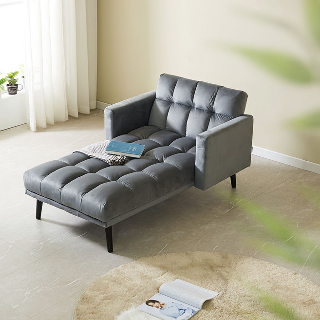 노아가구 쏘쿨 1인용 소파베드 방문설치, 라이트그레이