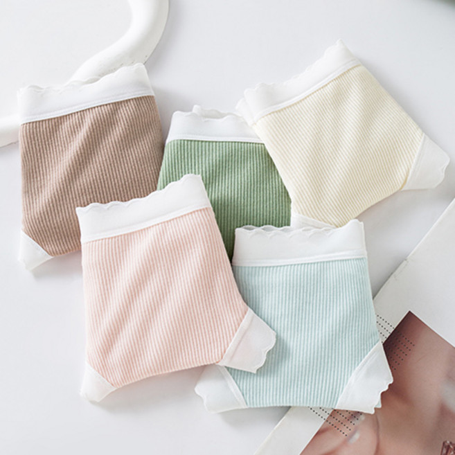 Lingeria 女性用嫘縈羅紋半四角內褲5件組, 混合色