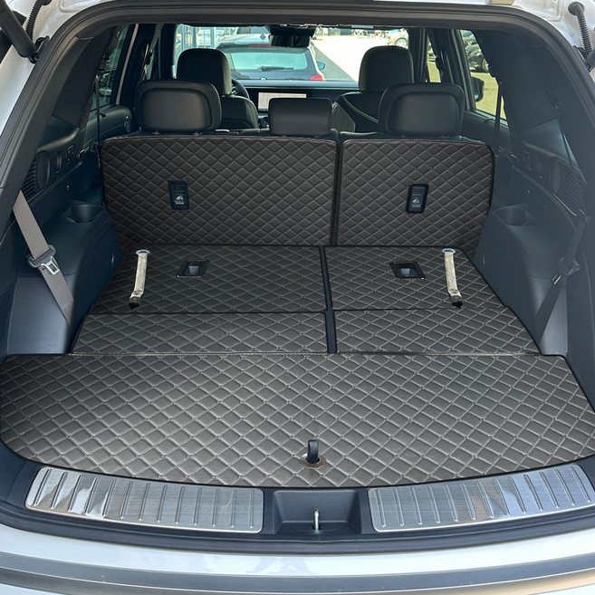 아이빌 자동차 트렁크매트 풀세트, 팰리세이드 LX3 2025년형 9인승 수동폴딩, 블랙 + 블랙스티치